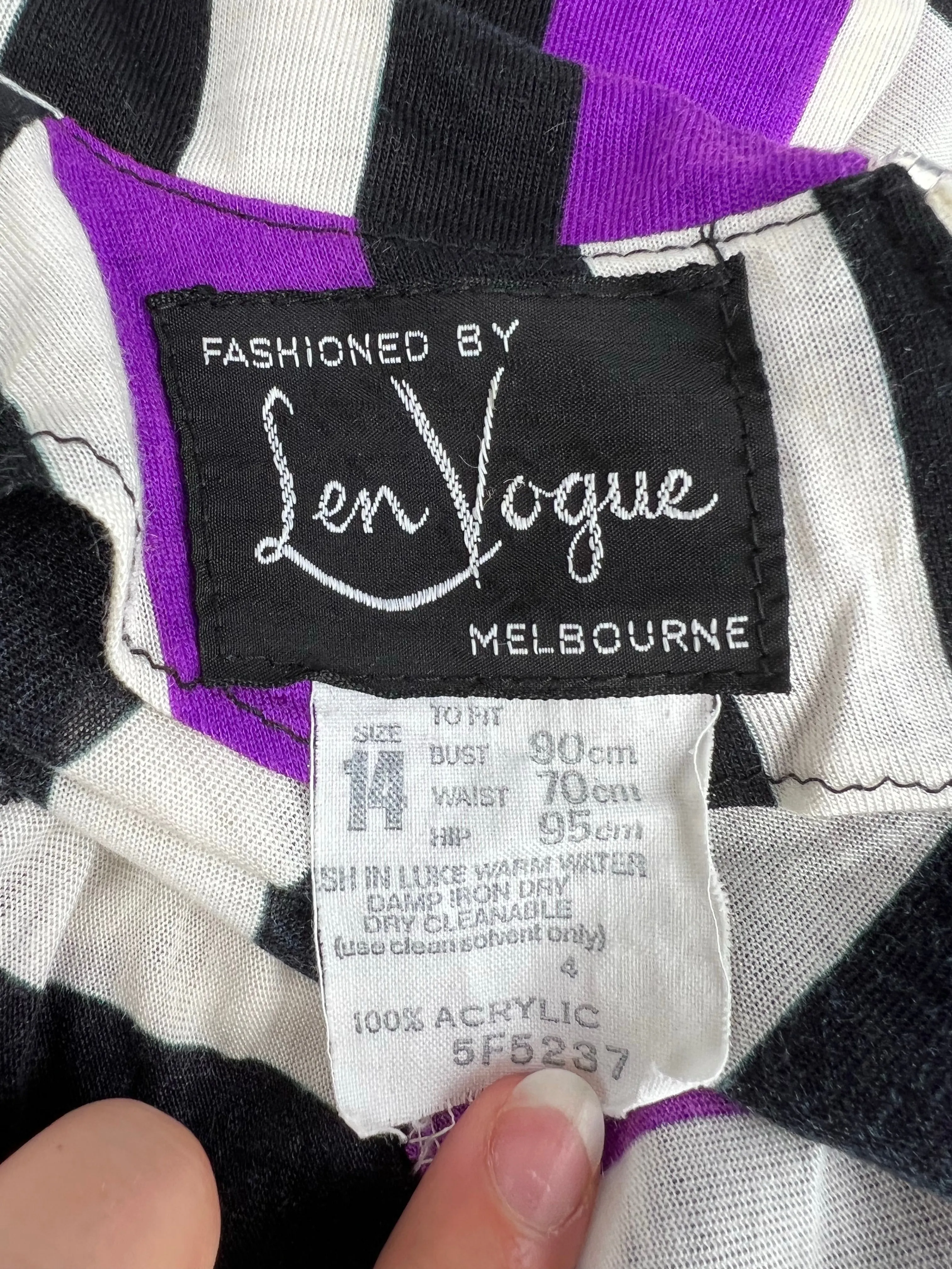 80s Deadstock Stripe Midi Frock - AU12