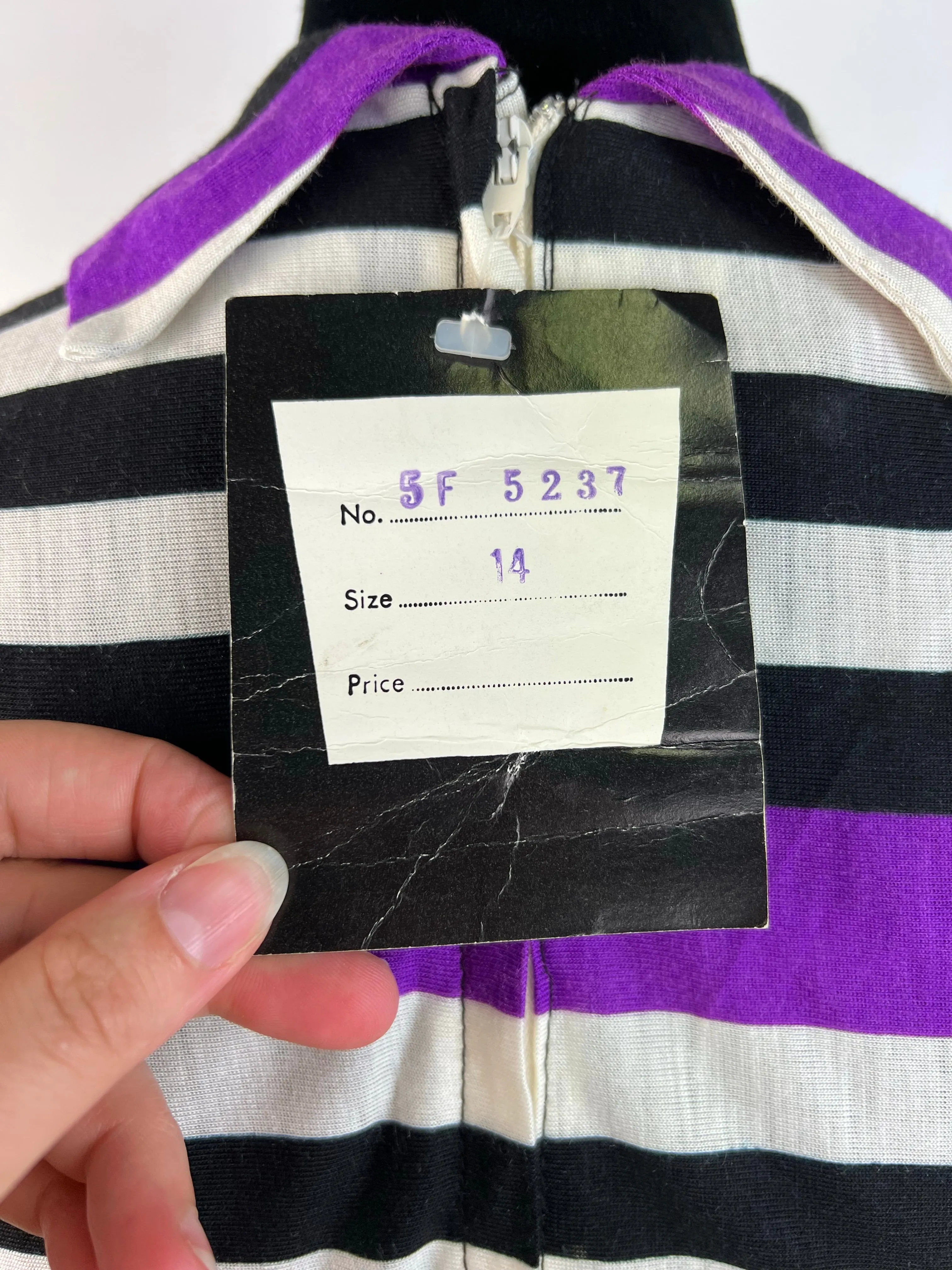 80s Deadstock Stripe Midi Frock - AU12