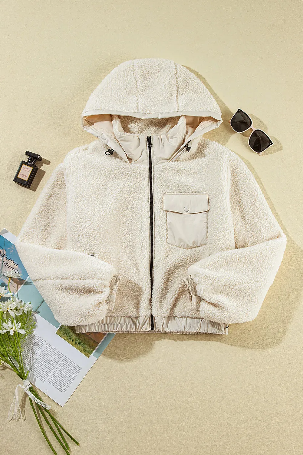 Aria Zip Up Long Sleeve Hooded Jacket