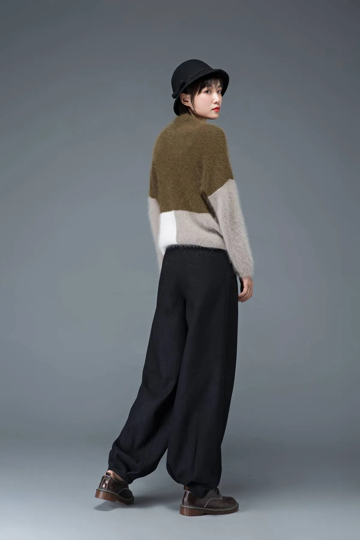Black pants, womens pants, wool pants, black long pants, wide leg pants, casual pants, winter pants, maxi pants with pockets C1179