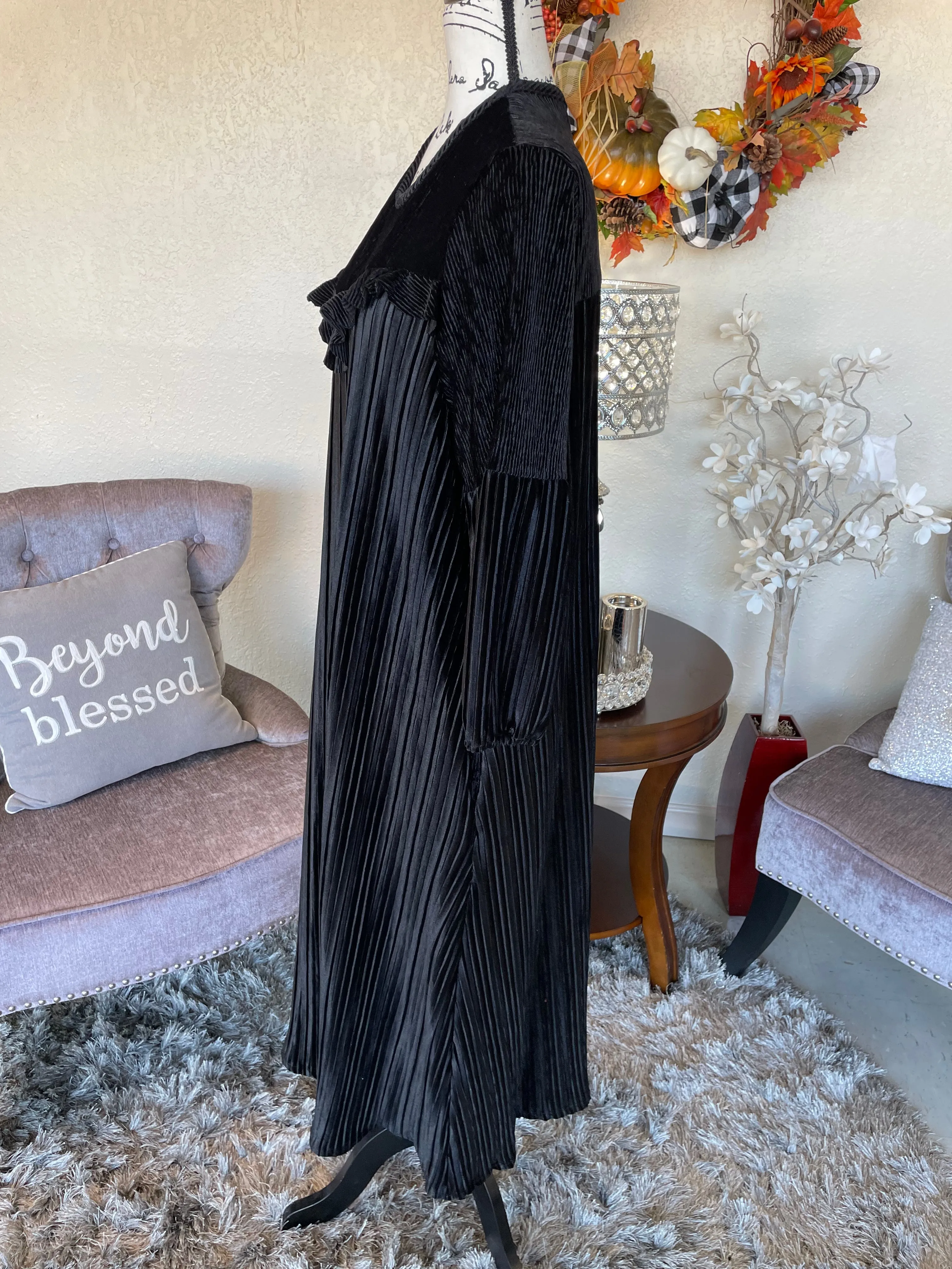 Black Pleated Dress