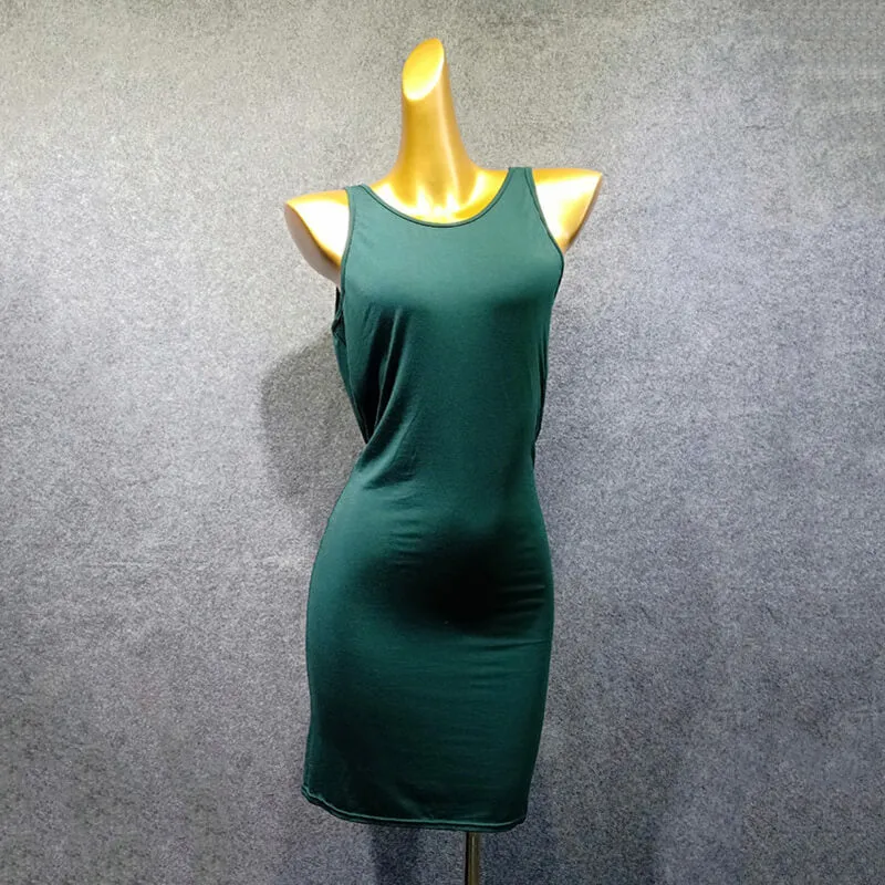 Bodycon Boat Neck Sleeveless Dress
