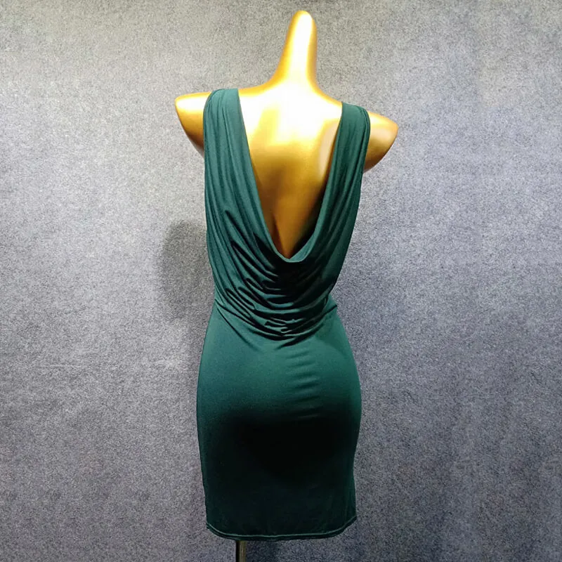 Bodycon Boat Neck Sleeveless Dress