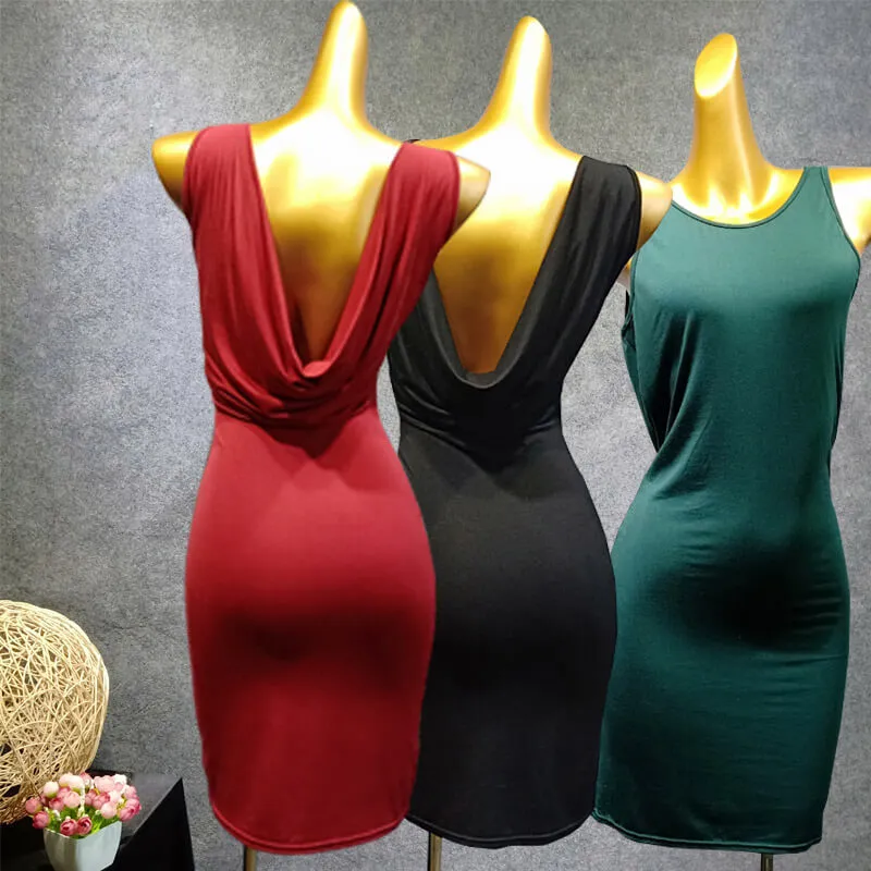 Bodycon Boat Neck Sleeveless Dress