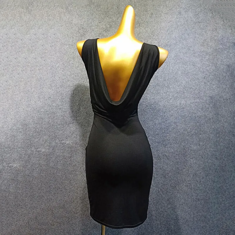 Bodycon Boat Neck Sleeveless Dress