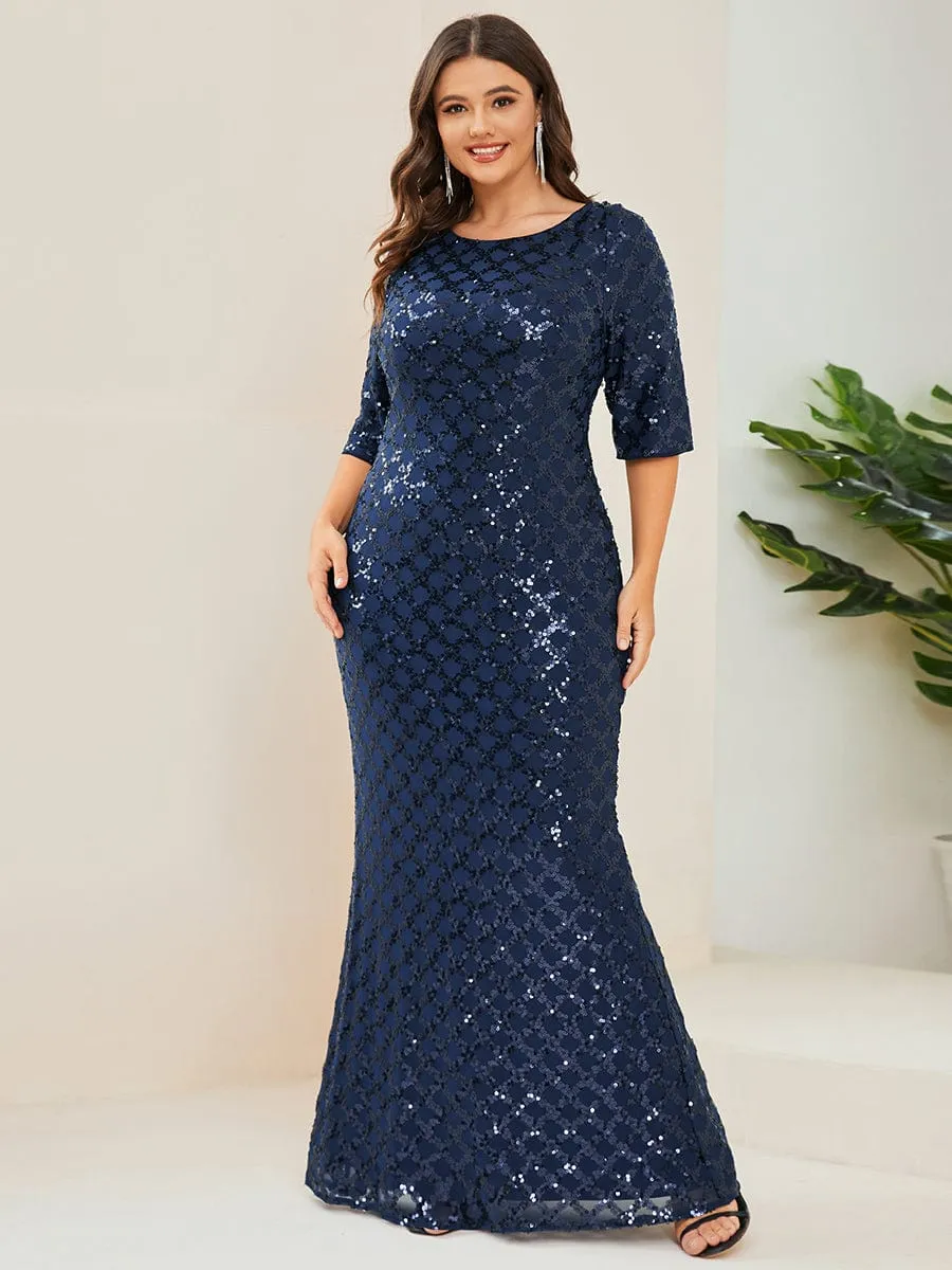 Bodycon Sequin Dress with 3/4 Sleeves