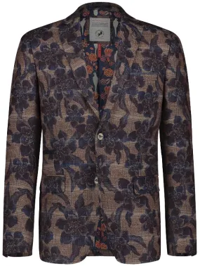 Brown Flower Check Blazer