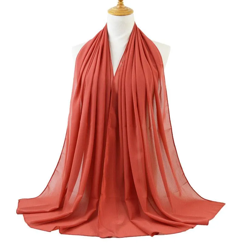 Chiffon monochromatic scarf