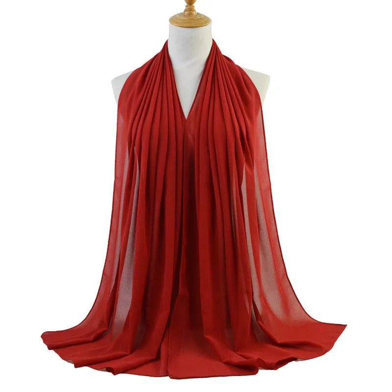 Chiffon monochromatic scarf