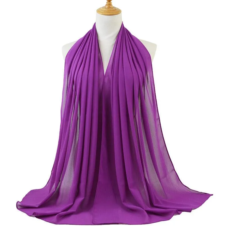 Chiffon monochromatic scarf