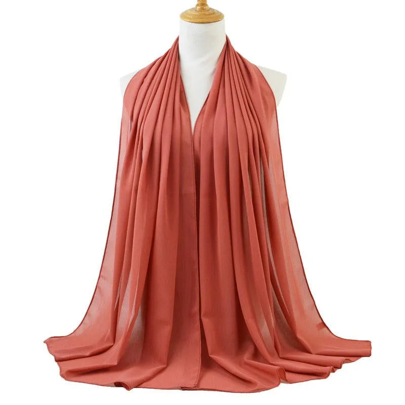 Chiffon monochromatic scarf