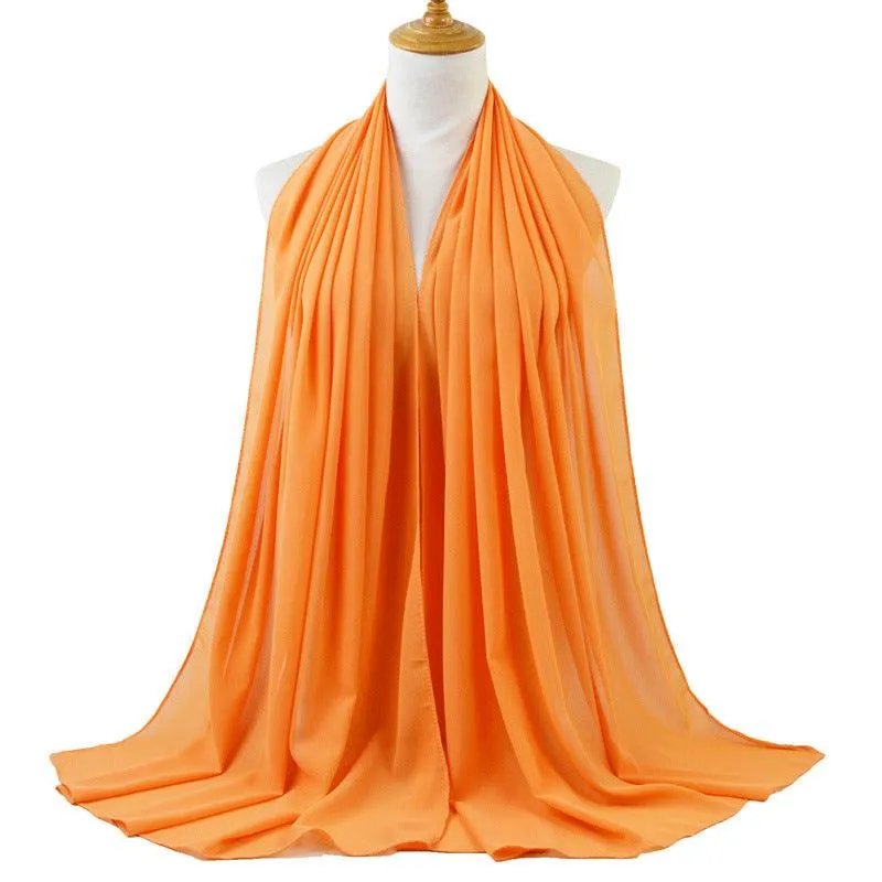 Chiffon monochromatic scarf