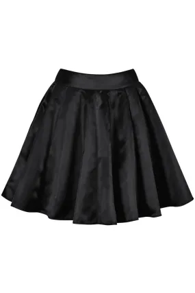 Danice Custom Made Black Pleated Flared Skirt