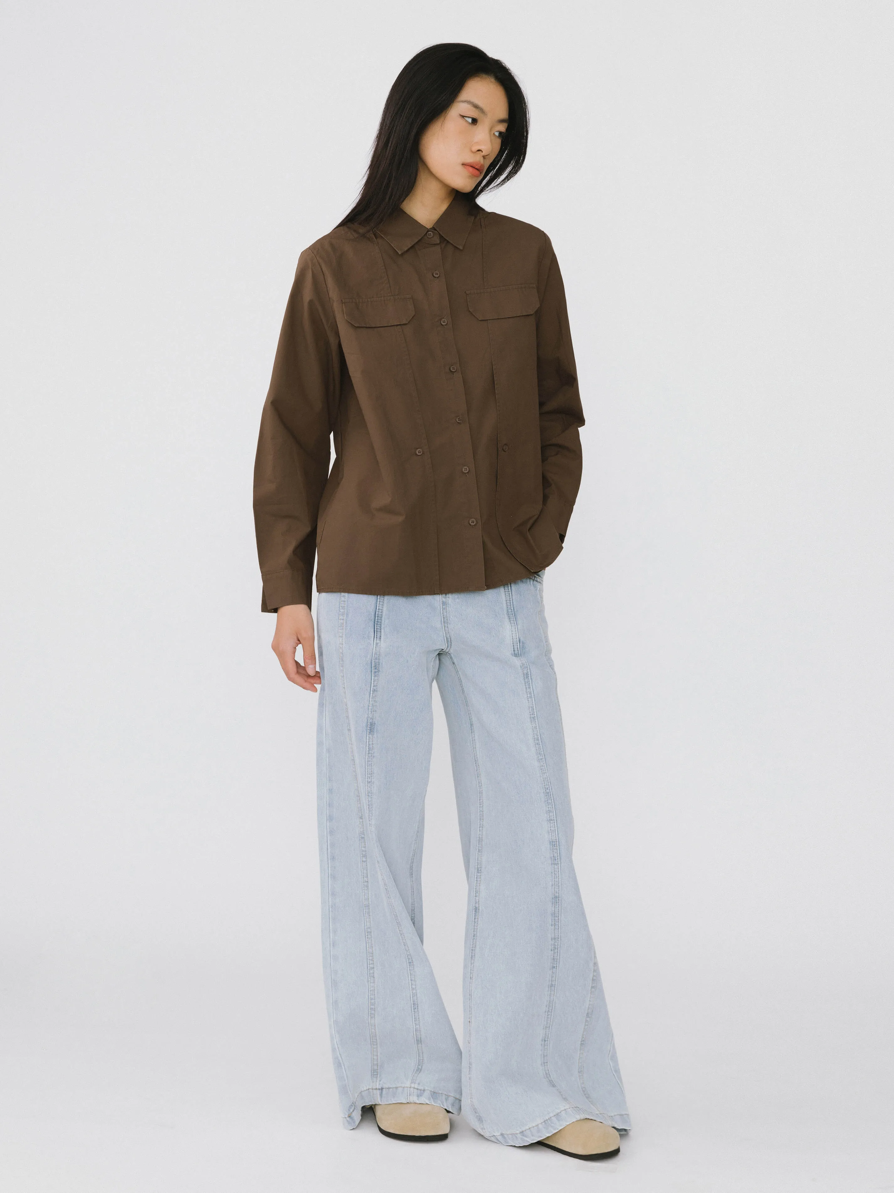 Faux Pocket 100% Cotton Shirt