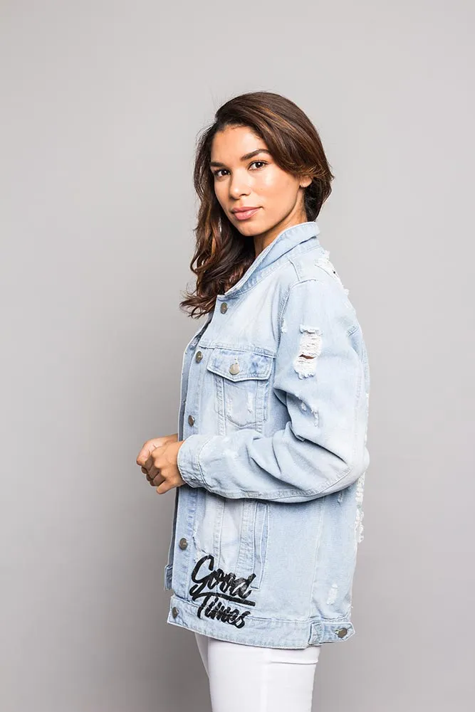 Good Times Savage Tiger Denim Jean Jacket