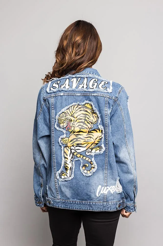 Good Times Savage Tiger Denim Jean Jacket