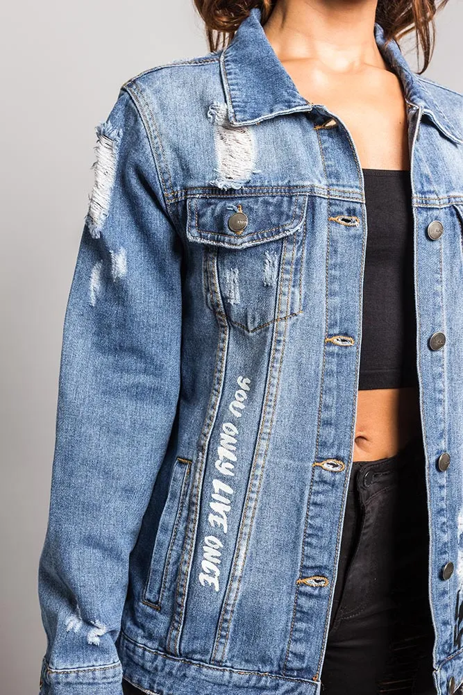 Good Times Savage Tiger Denim Jean Jacket