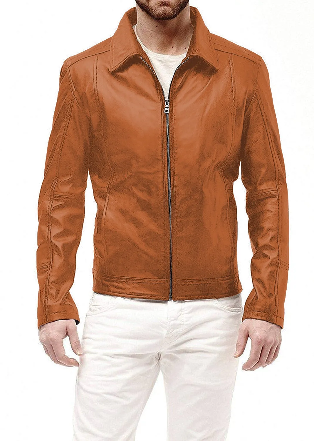 Leather Jackets Hub Mens Genuine Lambskin Leather Jacket (Black, Aviator Jacket) - 1501241