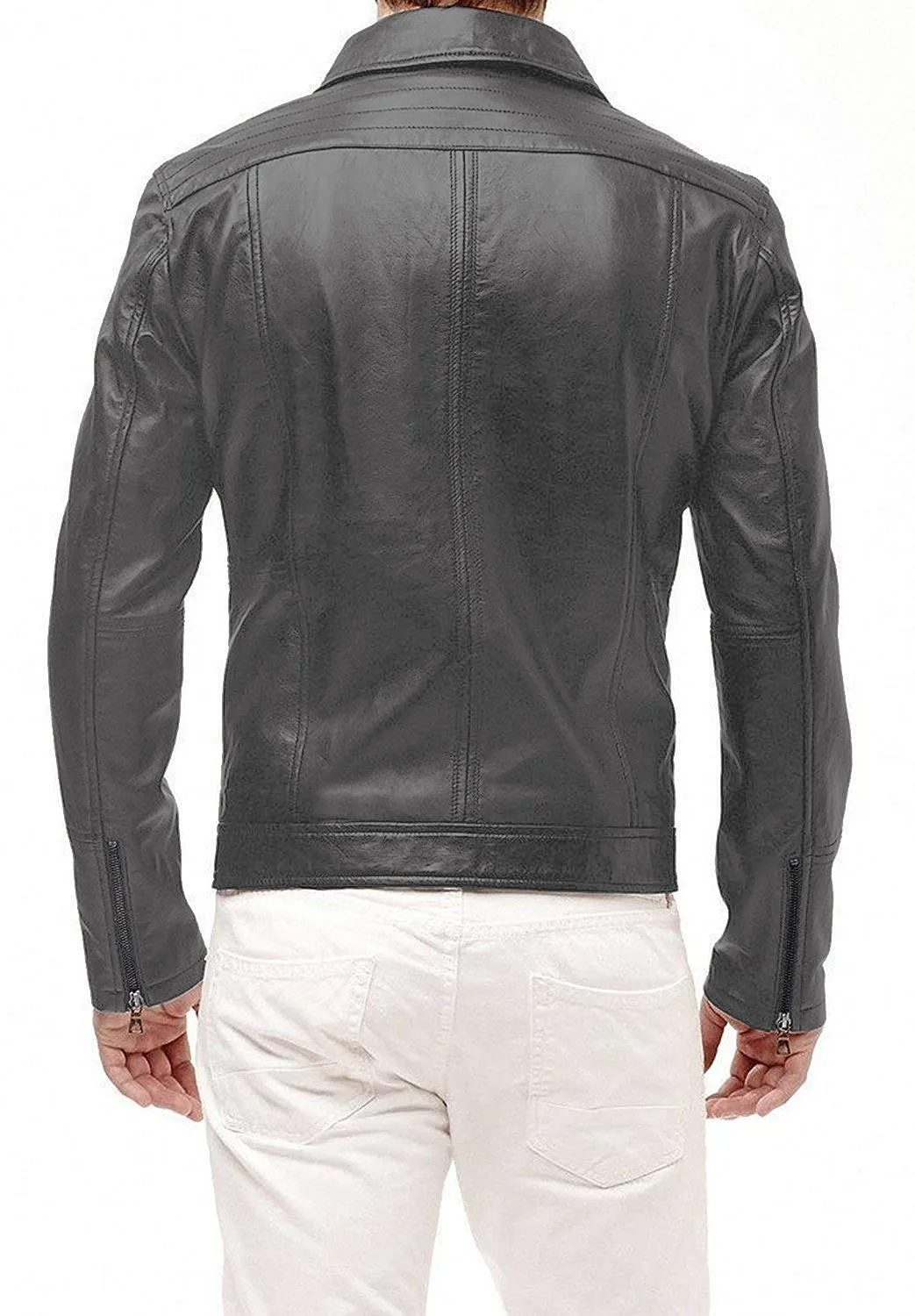 Leather Jackets Hub Mens Genuine Lambskin Leather Jacket (Black, Aviator Jacket) - 1501241
