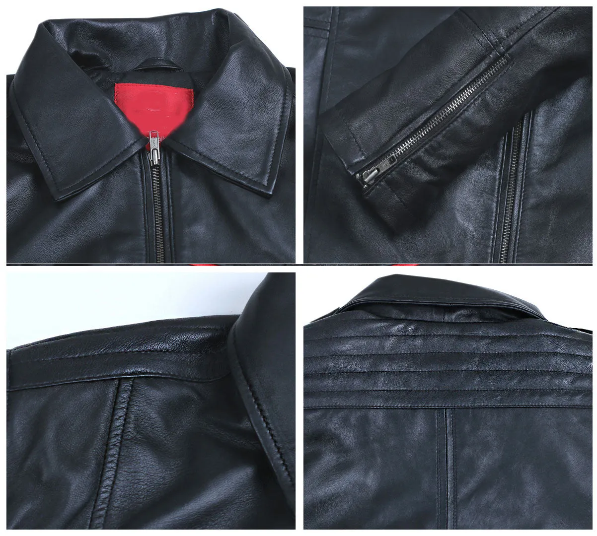 Leather Jackets Hub Mens Genuine Lambskin Leather Jacket (Black, Aviator Jacket) - 1501241