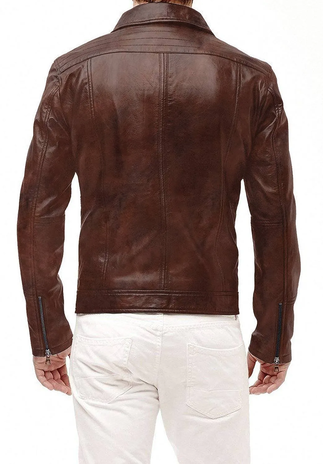 Leather Jackets Hub Mens Genuine Lambskin Leather Jacket (Black, Aviator Jacket) - 1501241