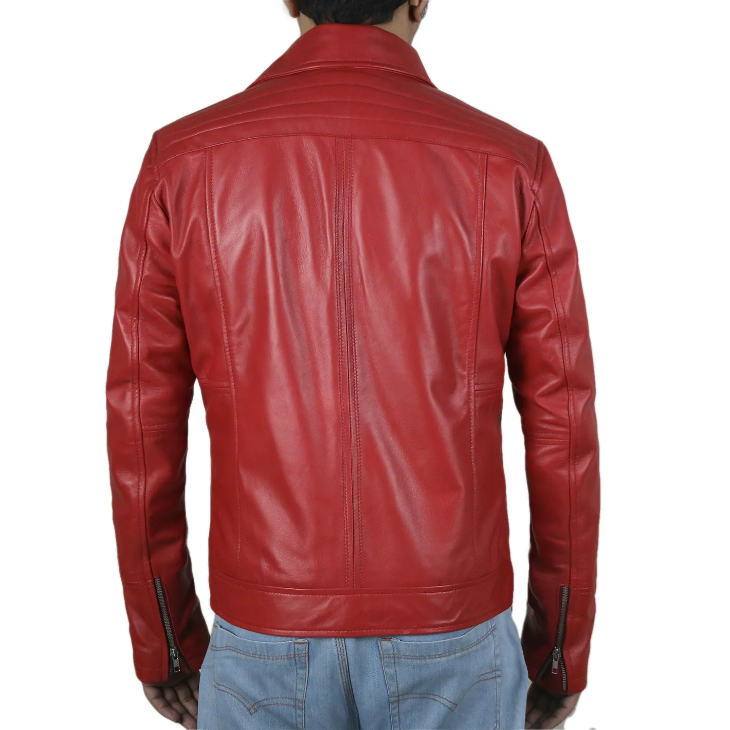 Leather Jackets Hub Mens Genuine Lambskin Leather Jacket (Black, Aviator Jacket) - 1501241