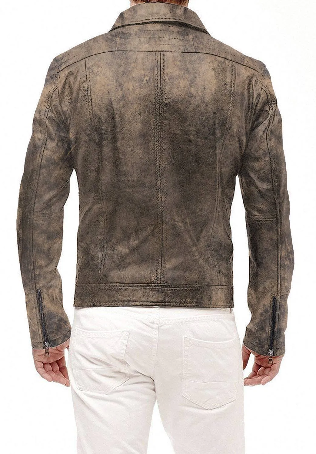 Leather Jackets Hub Mens Genuine Lambskin Leather Jacket (Black, Aviator Jacket) - 1501241