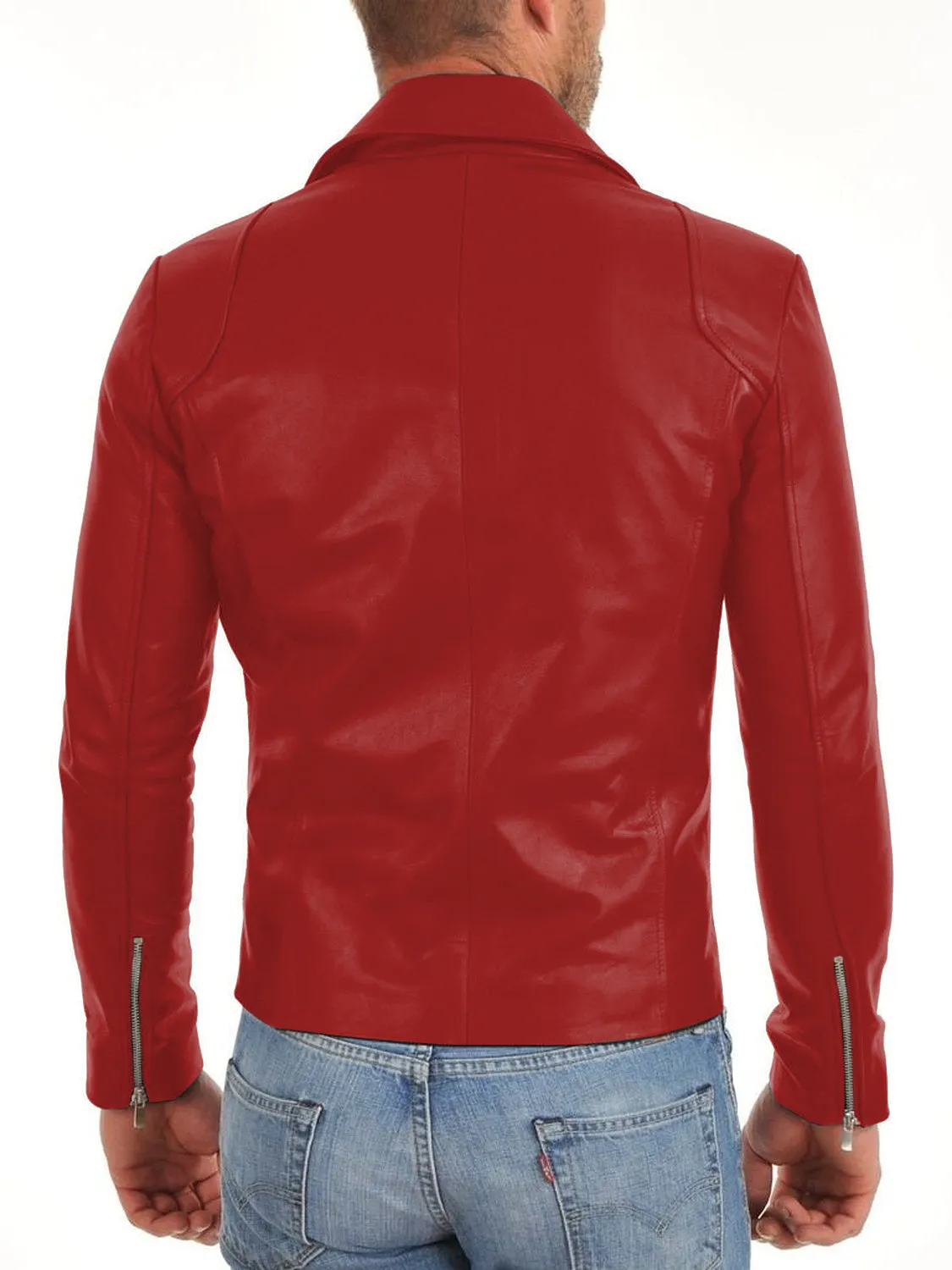Leather Jackets Hub Mens Genuine Lambskin Leather Jacket (Black, Double Rider Jacket) - 1501260