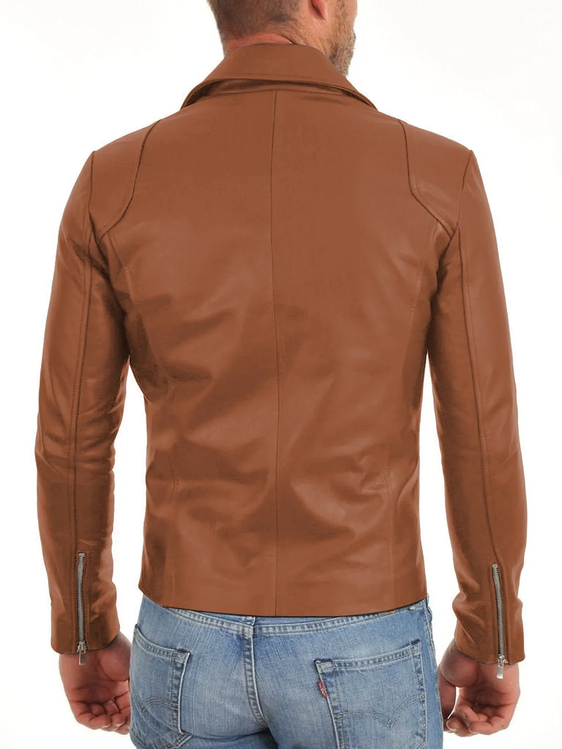 Leather Jackets Hub Mens Genuine Lambskin Leather Jacket (Black, Double Rider Jacket) - 1501260