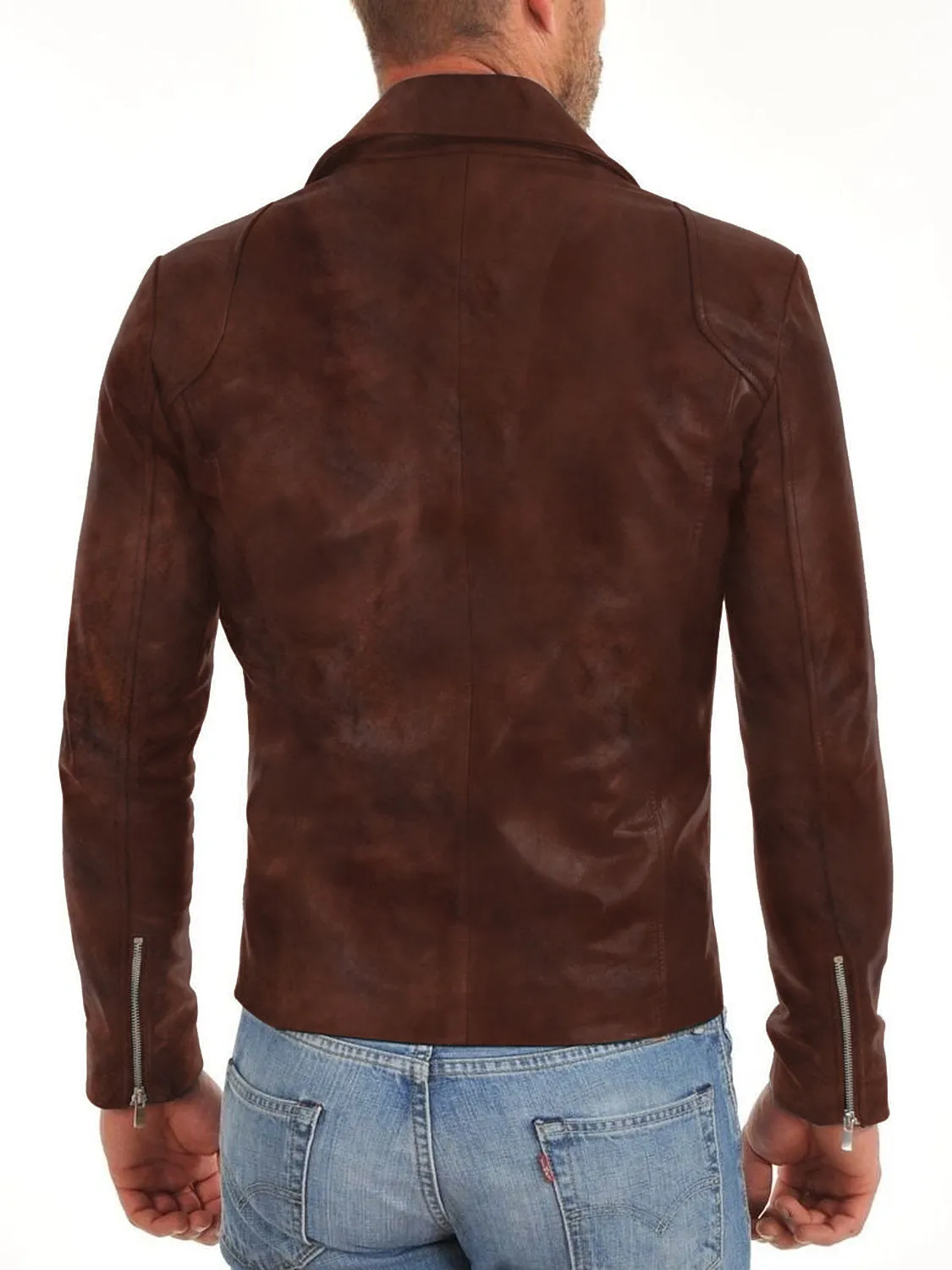 Leather Jackets Hub Mens Genuine Lambskin Leather Jacket (Black, Double Rider Jacket) - 1501260