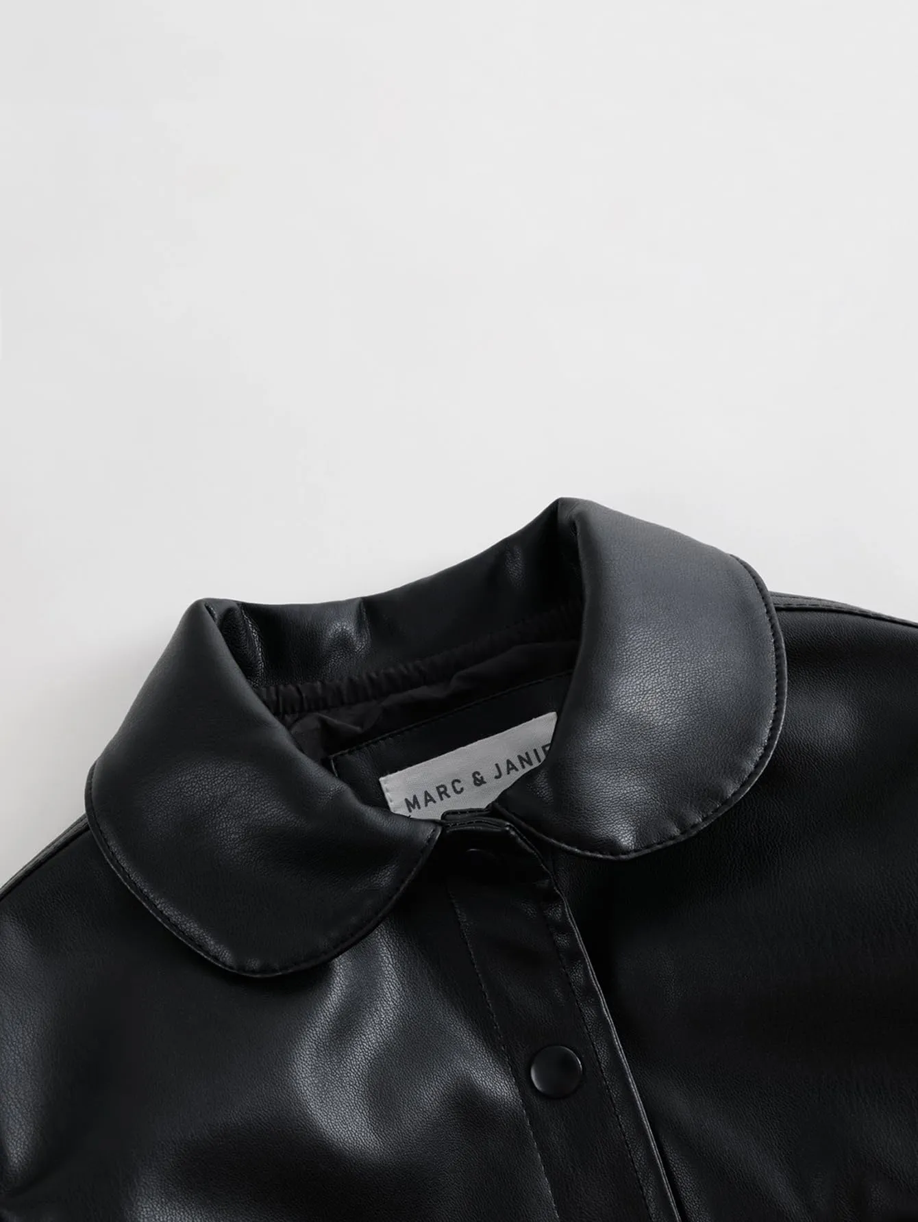 MARC & JANIE Girls Lapel Loose Leather Jacket 241078