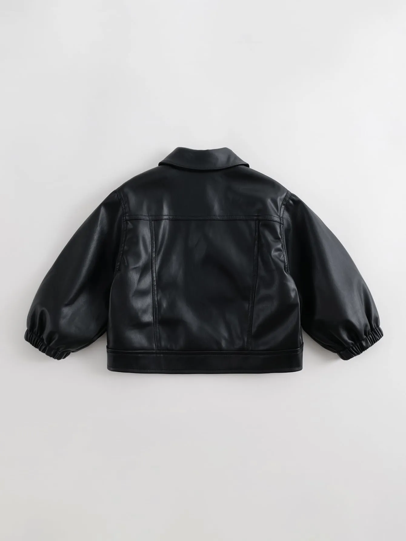MARC & JANIE Girls Lapel Loose Leather Jacket 241078