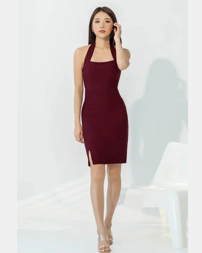 Maroon Svelte Party Dress