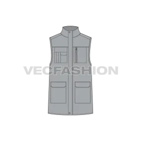 Mens Body Warmer Vector Sketch