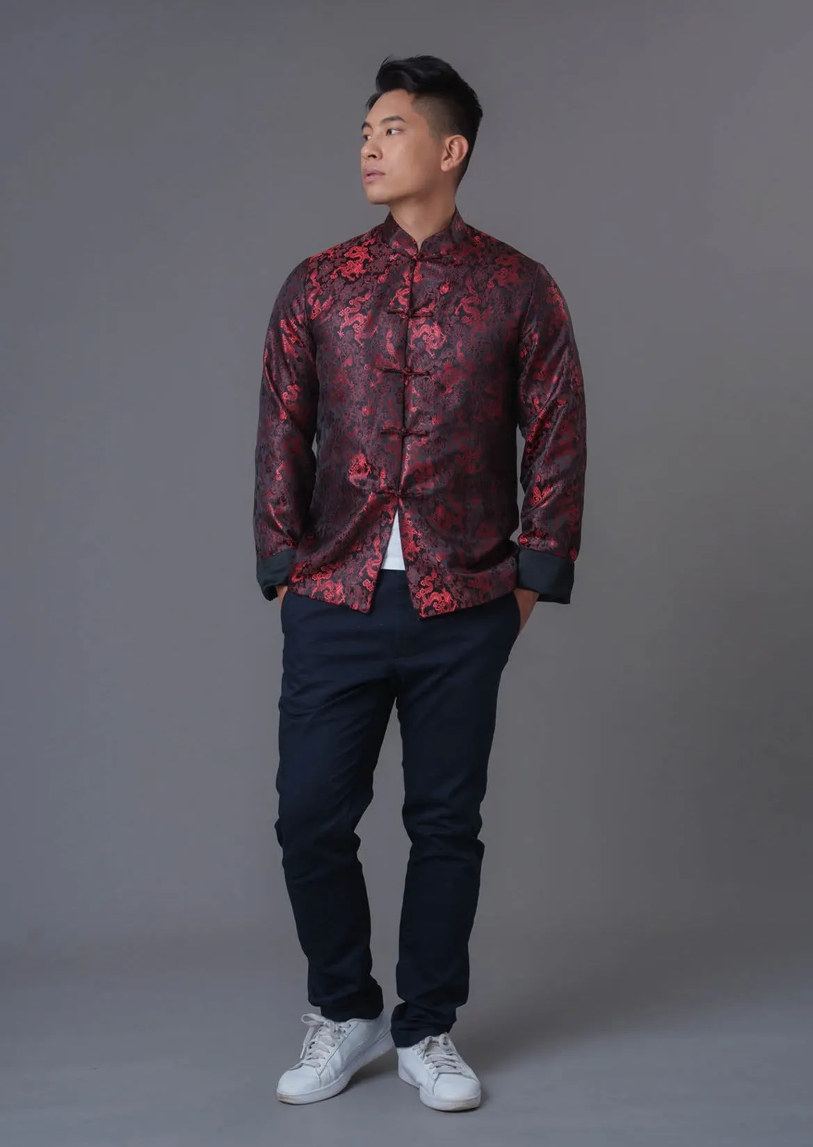 Men's Reversible Tang Jacket (Black/ Red)