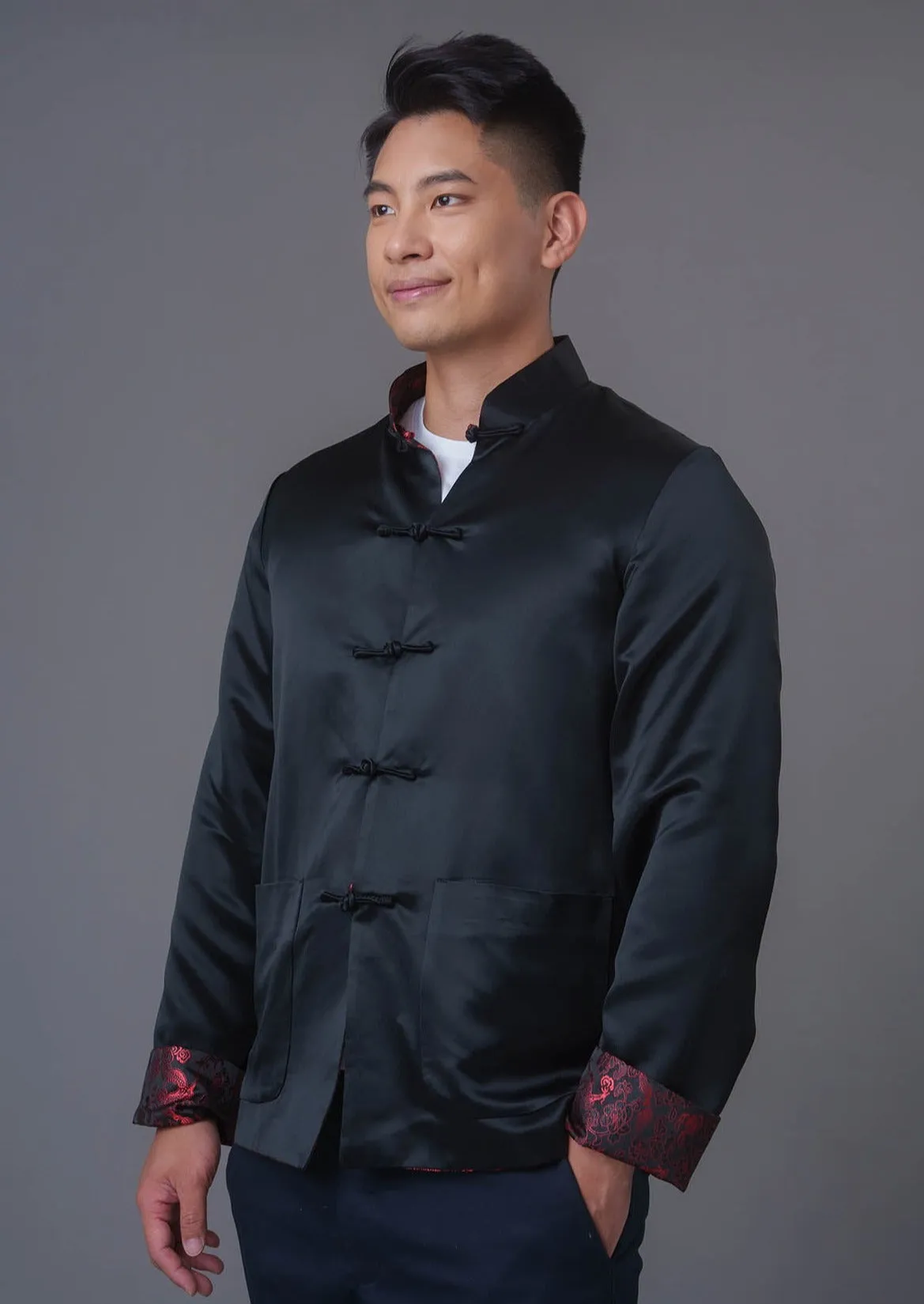Men's Reversible Tang Jacket (Black/ Red)