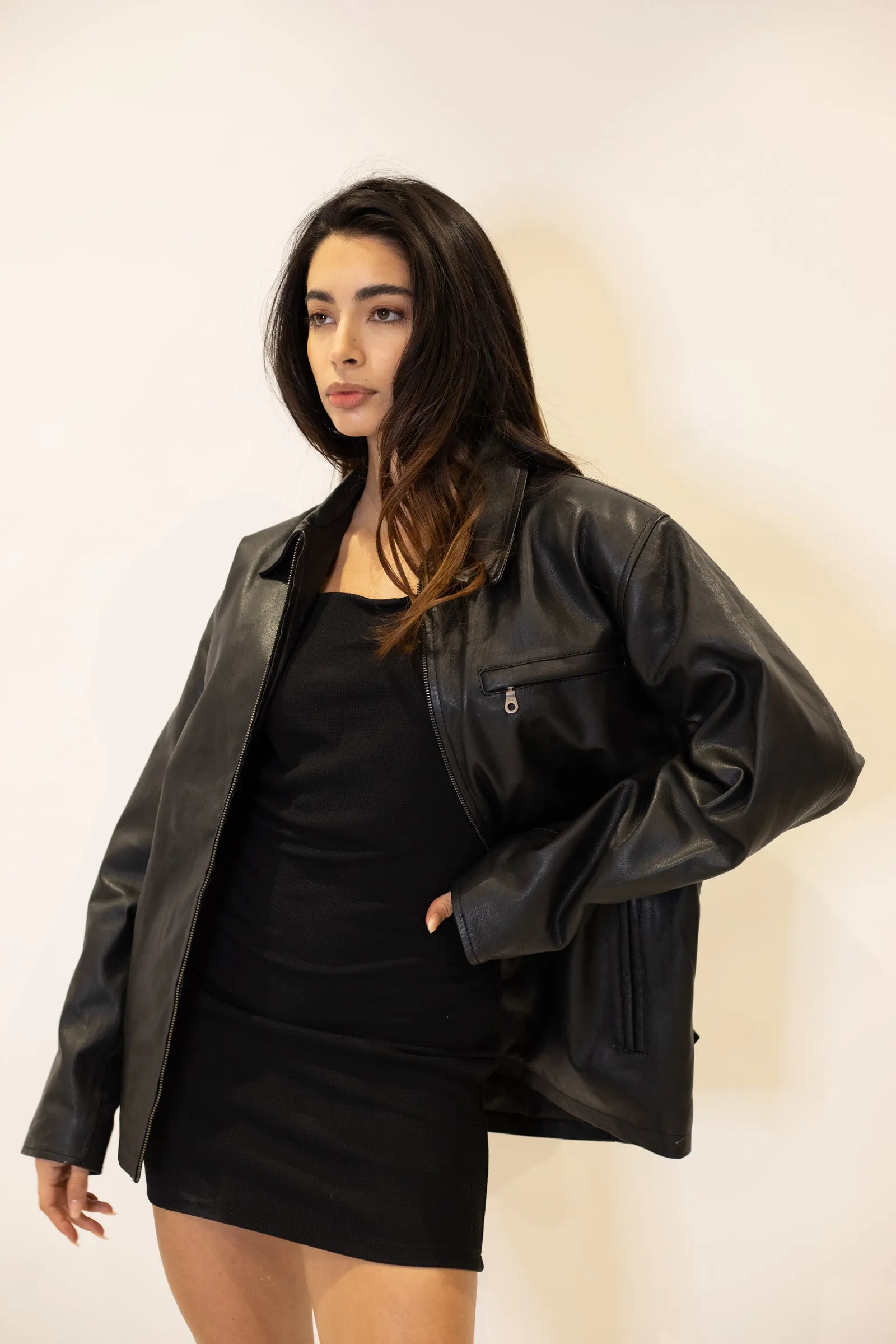 Oversized 90’s Leather Jacket