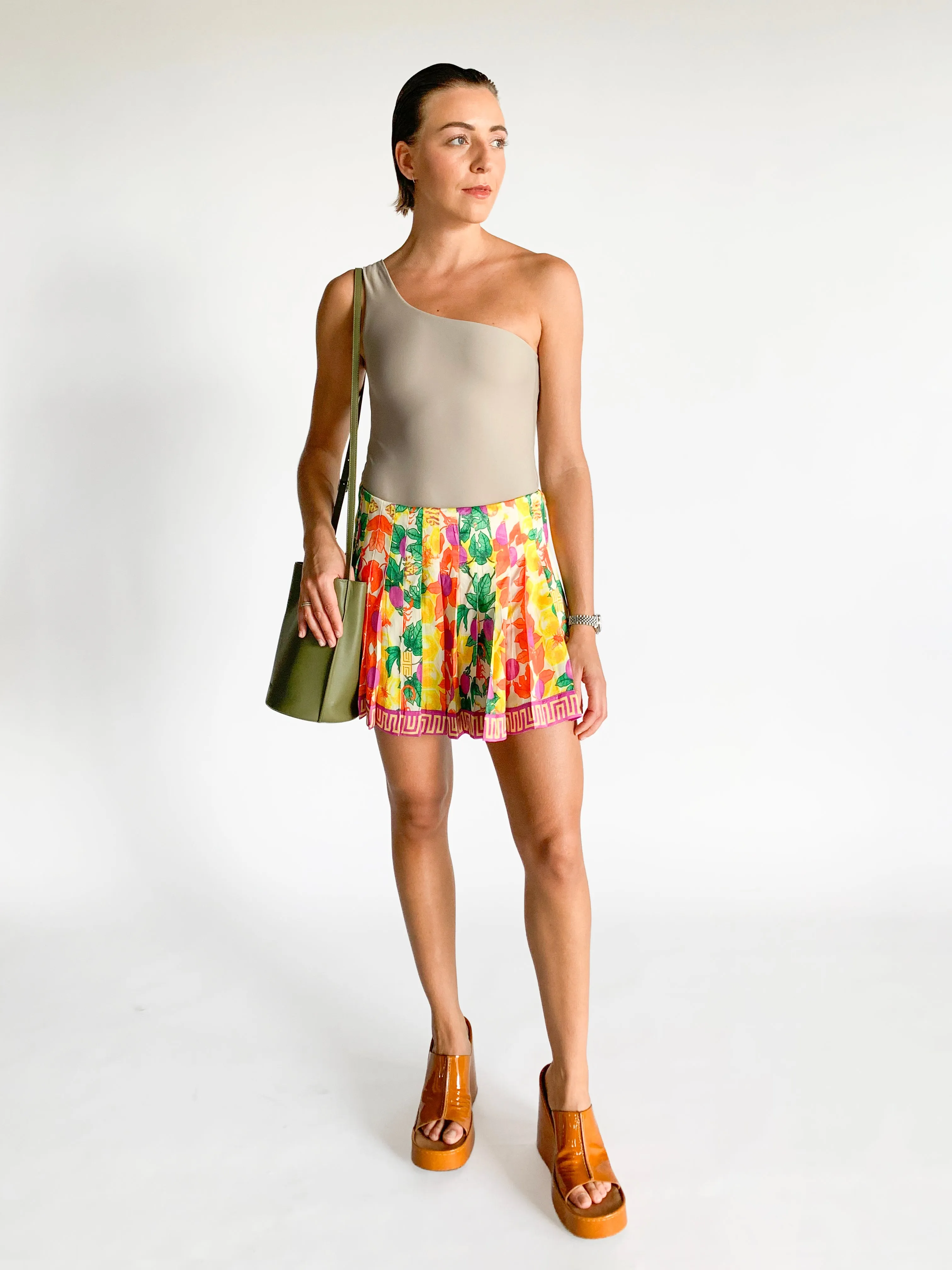 Passionfruit Pleated Skirt