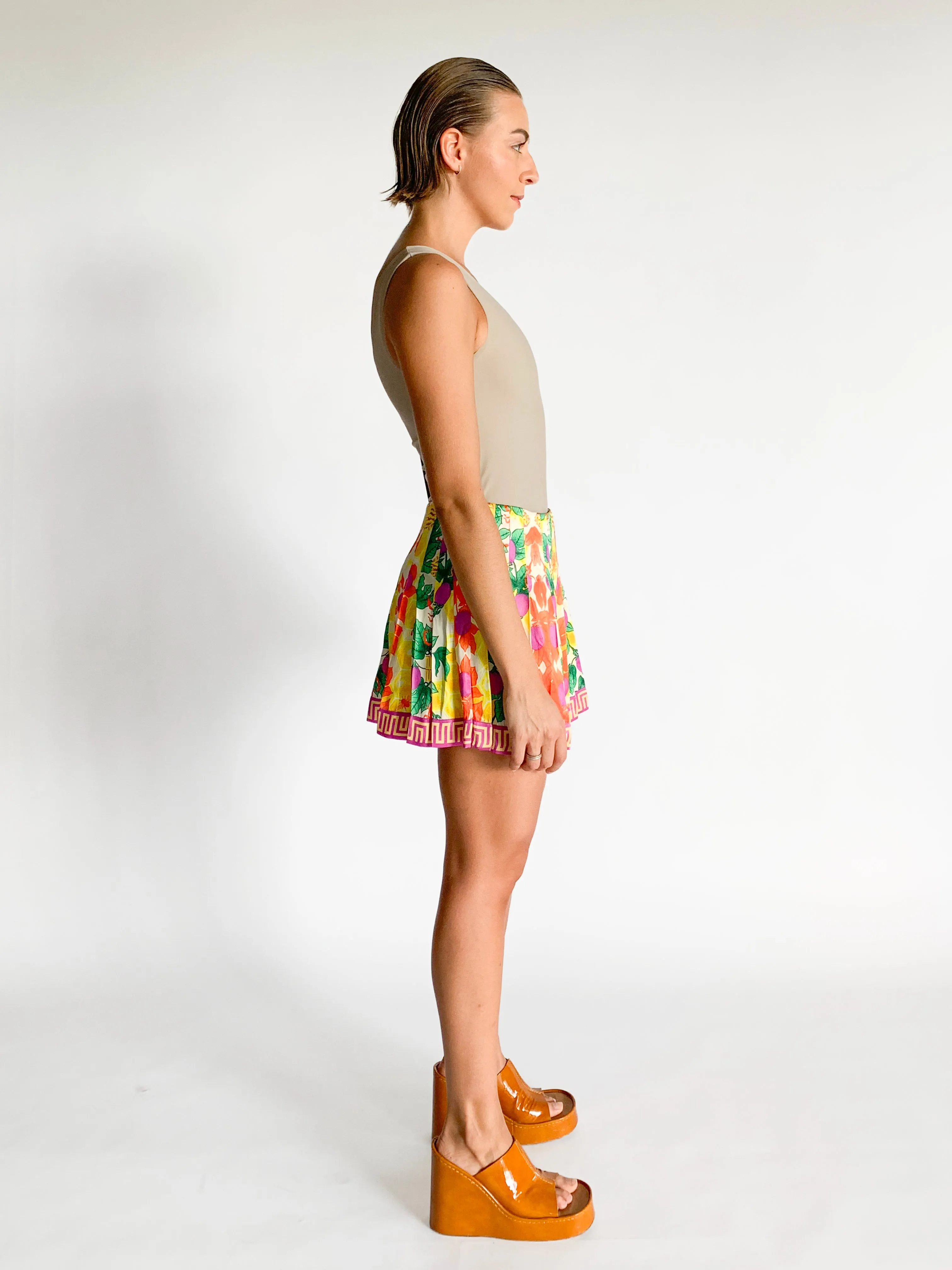 Passionfruit Pleated Skirt