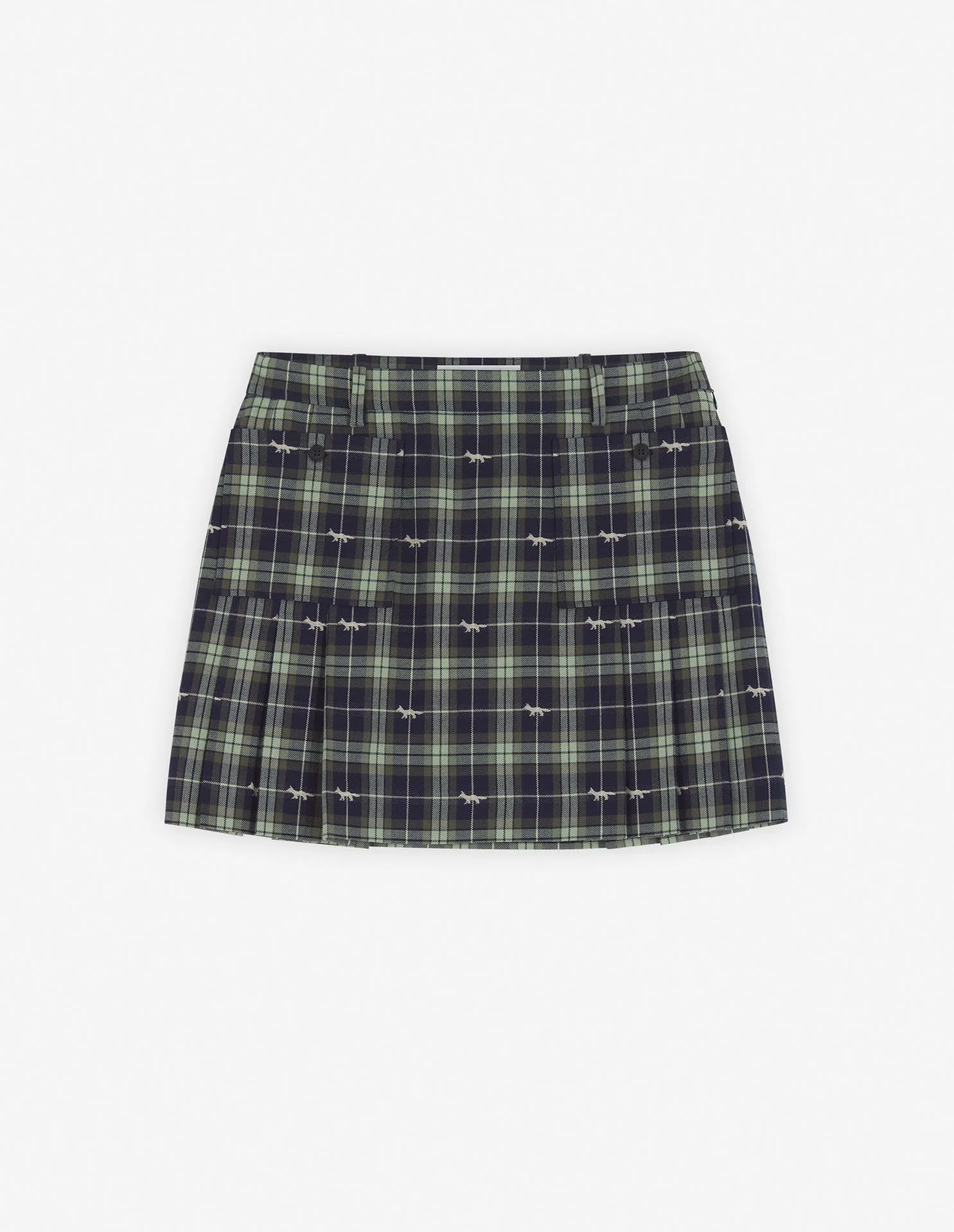 PLEATED MINI SKIRT WITH POCKETS NAVY/ASH TREE