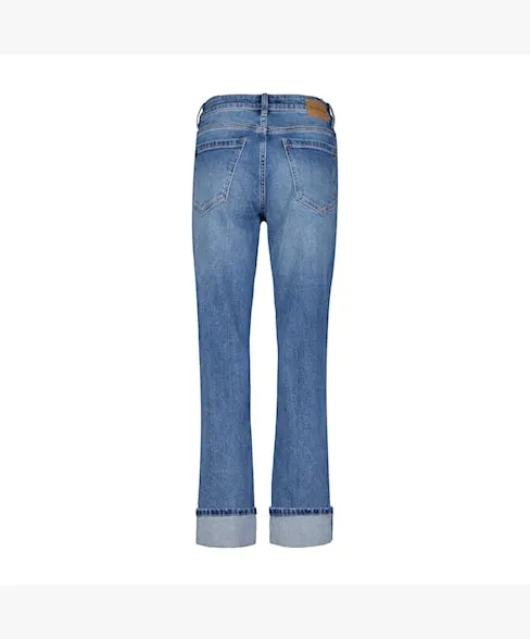 Red Button Kim Straight Leg Jeans With Turn Up