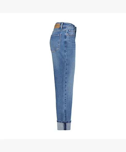Red Button Kim Straight Leg Jeans With Turn Up