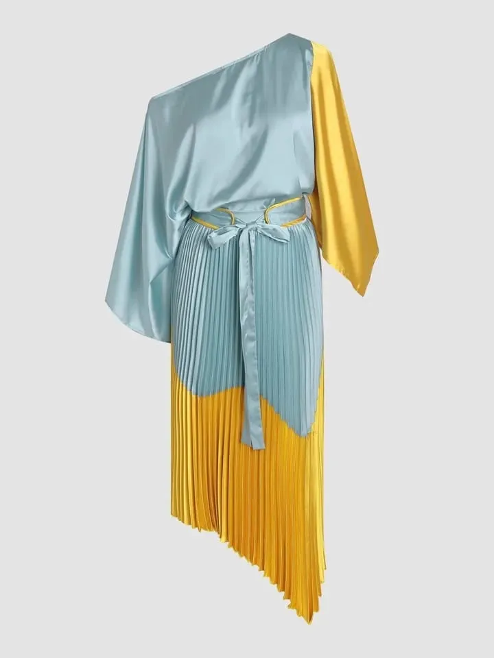 Satin Pleated 2 PC Skirt For Women S4651778