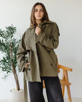SHORT TRENCH COAT KHAKI