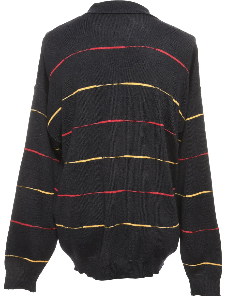 Striped Black Jumper - L