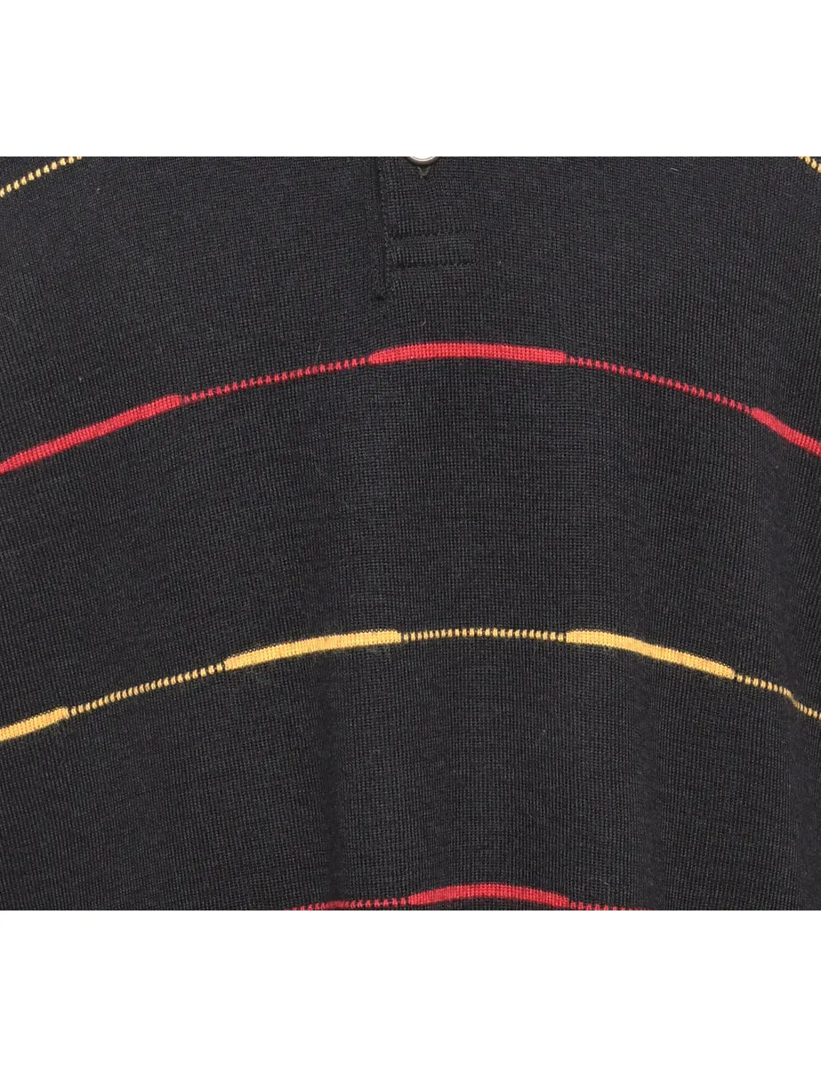 Striped Black Jumper - L