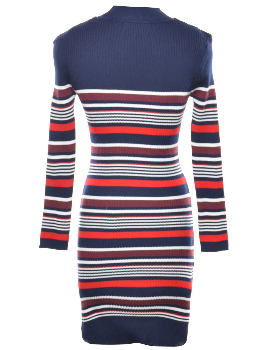 Striped Jumper Dress - L