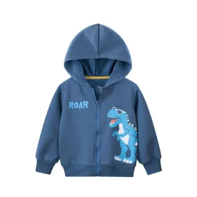 Toddler/Kid Boy's Blue Dinosaur Print Design Cotton Jacket