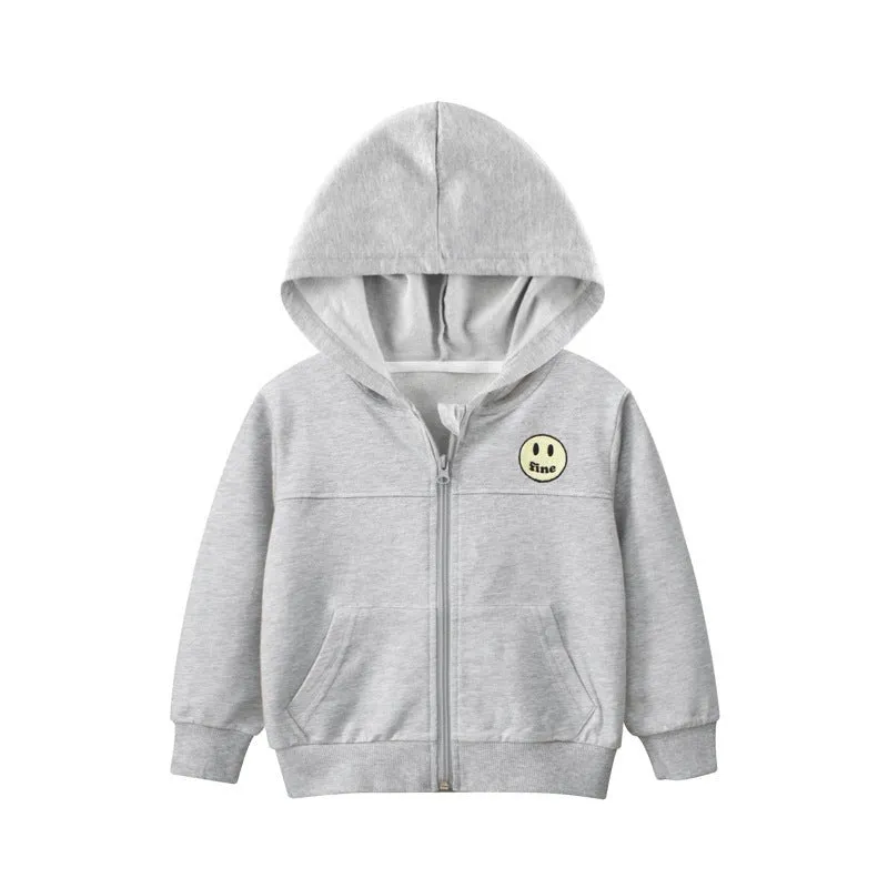 Unisex Toddler/Kid's Smiley Face Zip Up Jacket