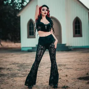 Women's Gothic Lace Patchwork Flared Pants